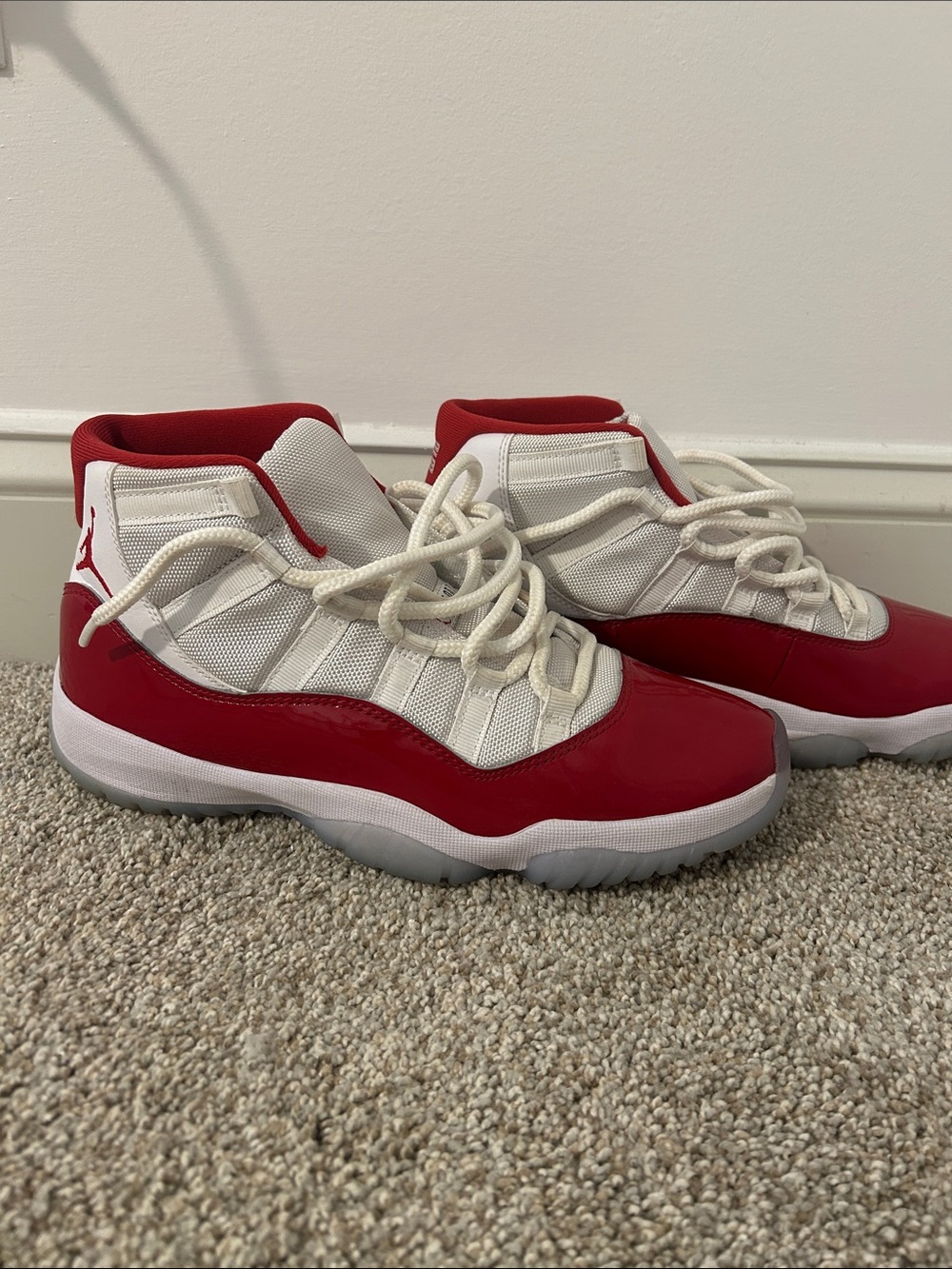 Jordan High-Top Sneakers in Red and White
